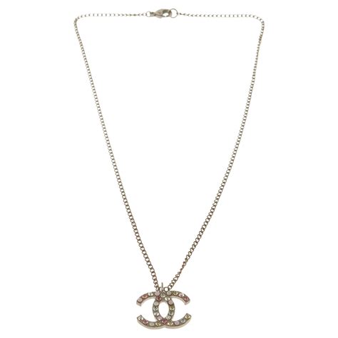 chanel necklace logo silver|genuine chanel necklace.